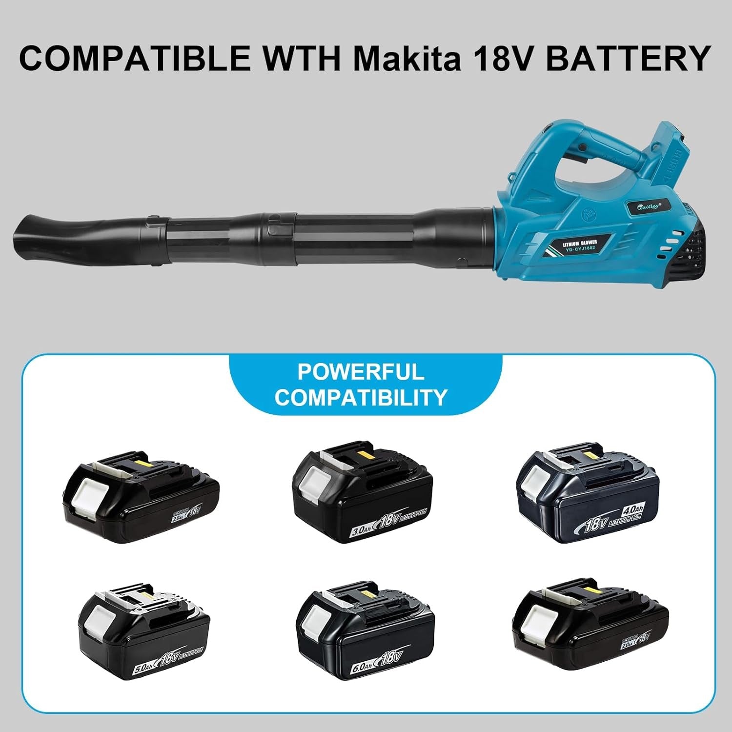 Cordless Leaf Blower 18V Battery Compatible Pro Power Lightweight Handheld