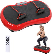 Red Vibration Plate Exercise Machine 99 Speeds Bluetooth Home Workout