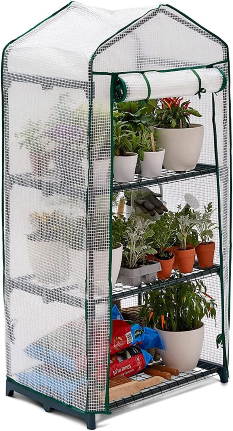 3 Tier Mini Greenhouse 125x69x49cm | Steel Frame & PE Cover | Compact