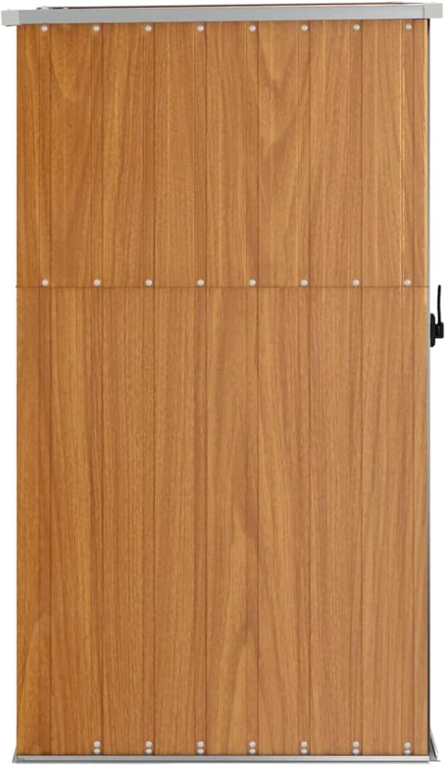 Outdoor Metal Garden Storage Shed with Sloped Roof & Handle Brown 88x89x161cm