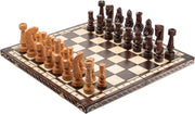 60cm Luxury Inlaid Wooden Chess Set – Large Folding Board & Weighted Pieces