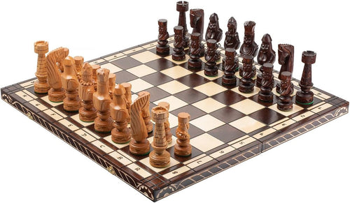 60cm Luxury Inlaid Wooden Chess Set – Large Folding Board & Weighted Pieces