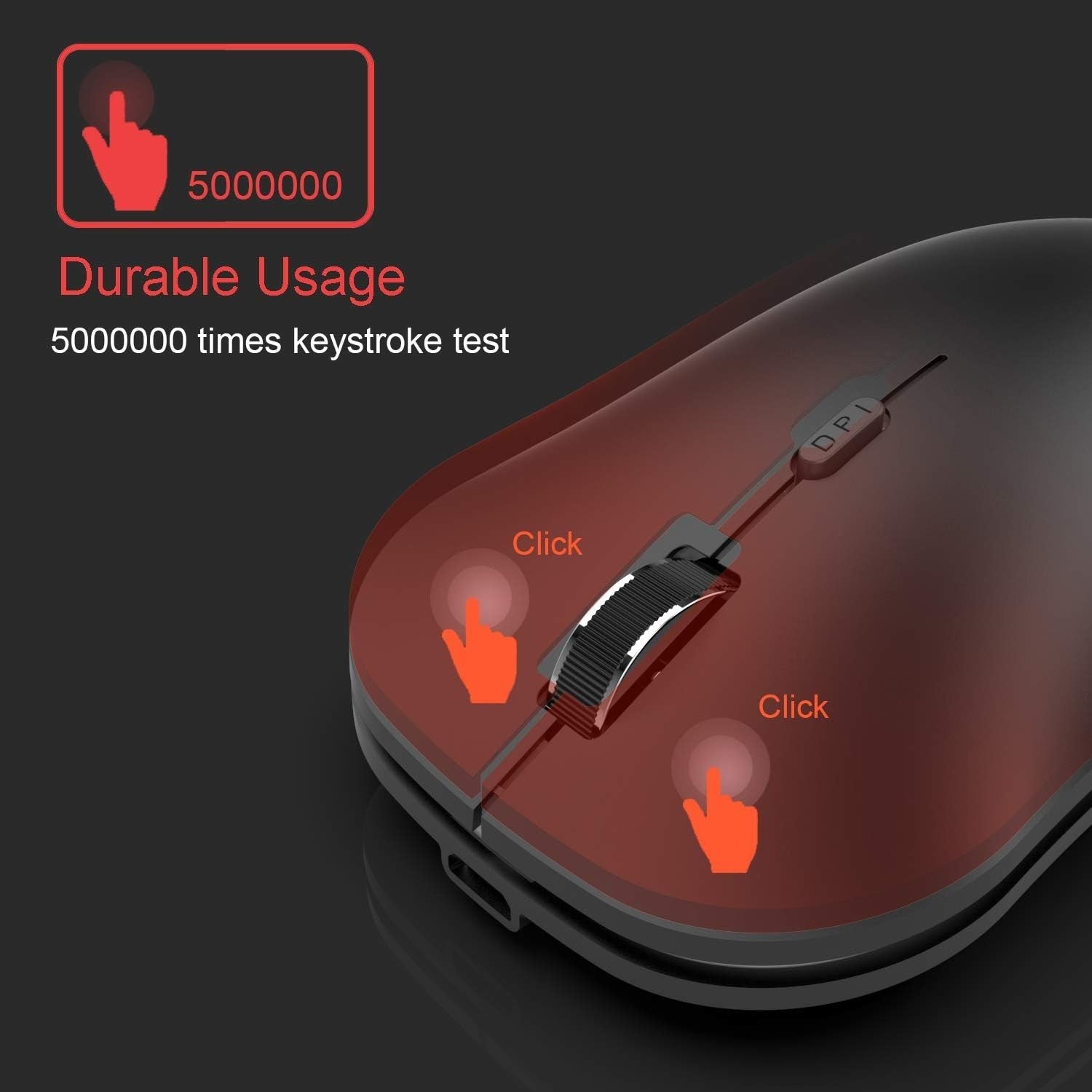 Wireless Rechargeable Mouse Silent Click 2.4G USB Ergonomic PC Laptop