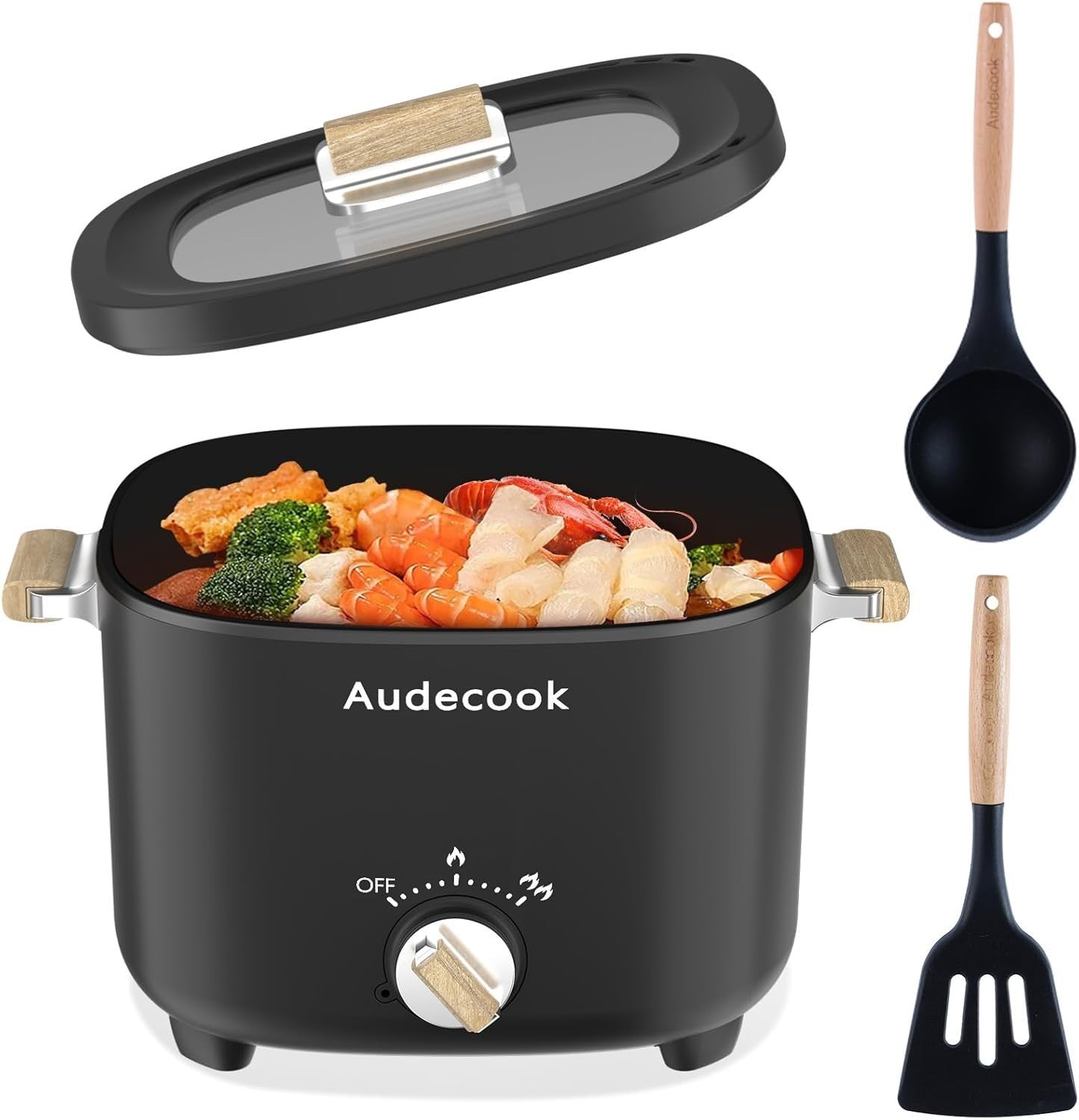 Electric Multi Cooker 2.5L Non-Stick Hot Pot for Ramen, Steak, Soup & More