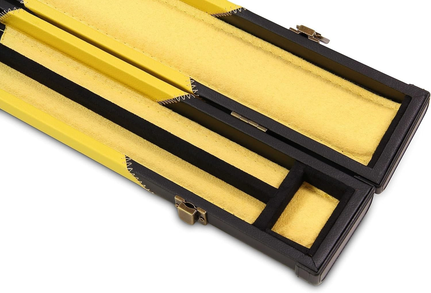 Yellow Hard Cue Case Snooker Pool 2 Piece Centre Joint Protective