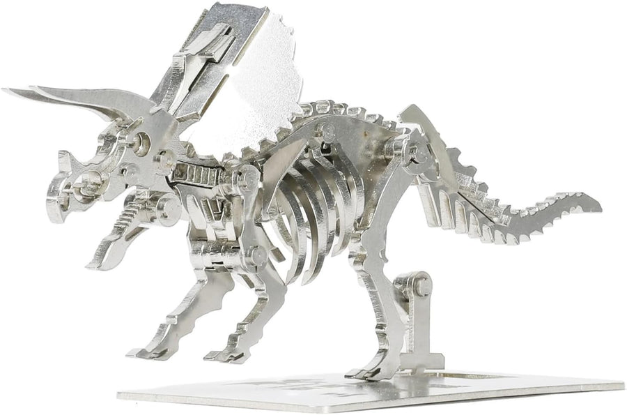 3D Metal Triceratops Skeleton Puzzle DIY Dinosaur Model Kit Gift