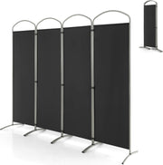 4 Panel Black Folding Room Divider Privacy Screen Partition for Office Bedroom