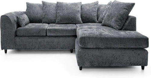 Dark Grey 3+2 Modular Sofa Set – L Shape Corner Couch RH Scatter Back