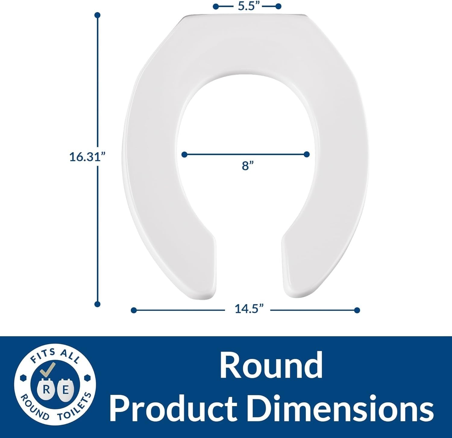 White Round Toilet Seat | Commercial, Heavy-Duty, Stay-Tite