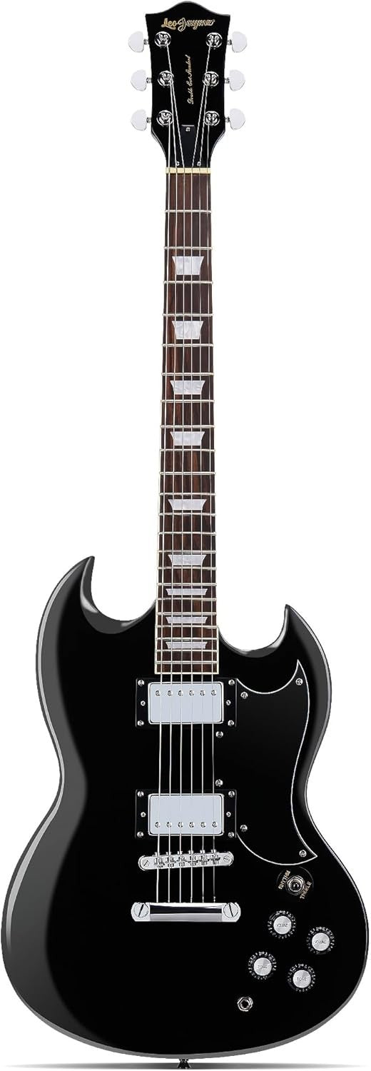 39in Solid Body Electric Guitar Poplar Maple Neck Black