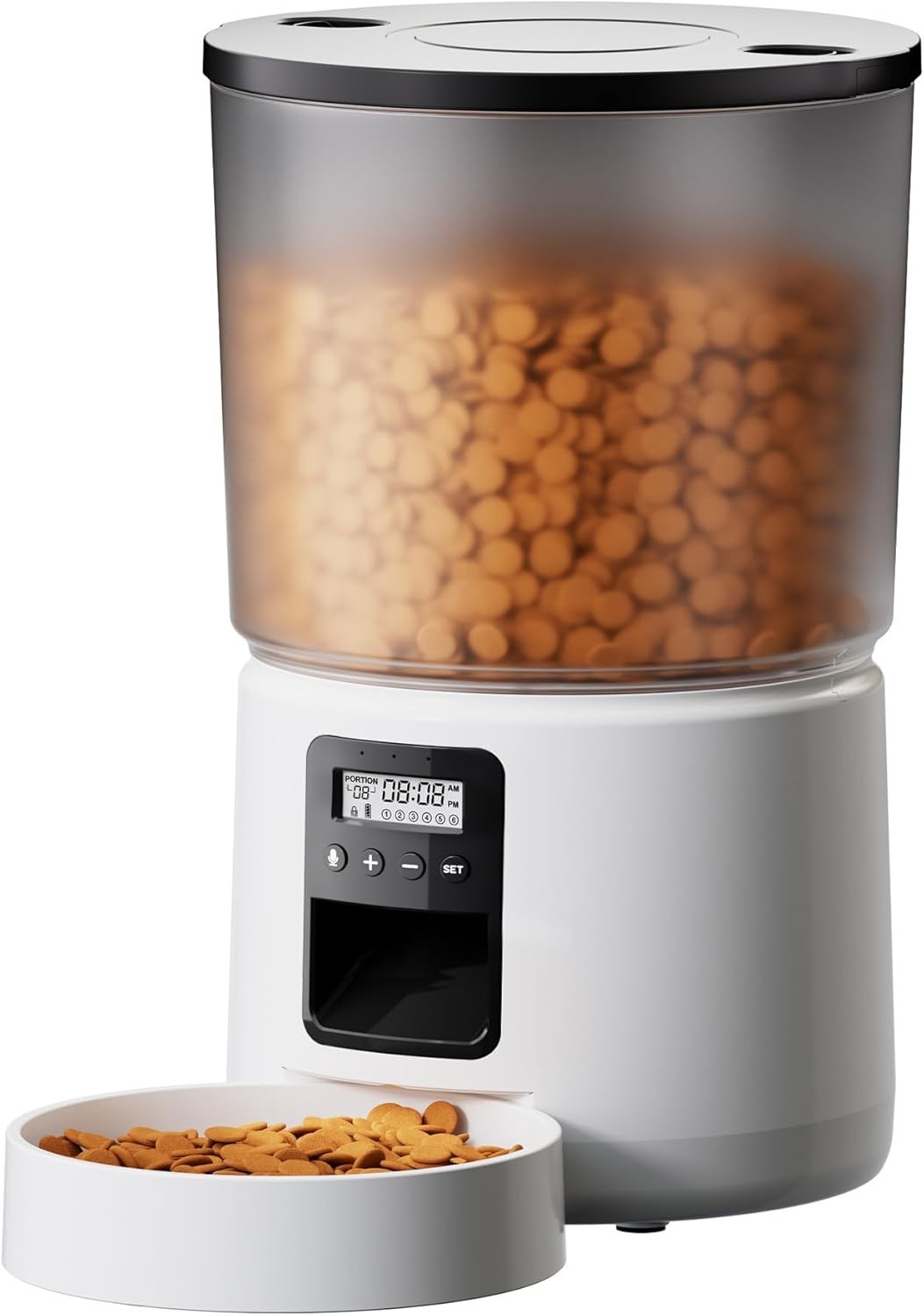 Automatic Cat Dog Feeder 5L Timer Food Dispenser Voice Reminder White
