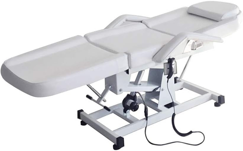 Electric 3-Section Massage Bed Adjustable Beauty Salon Therapy Chair White