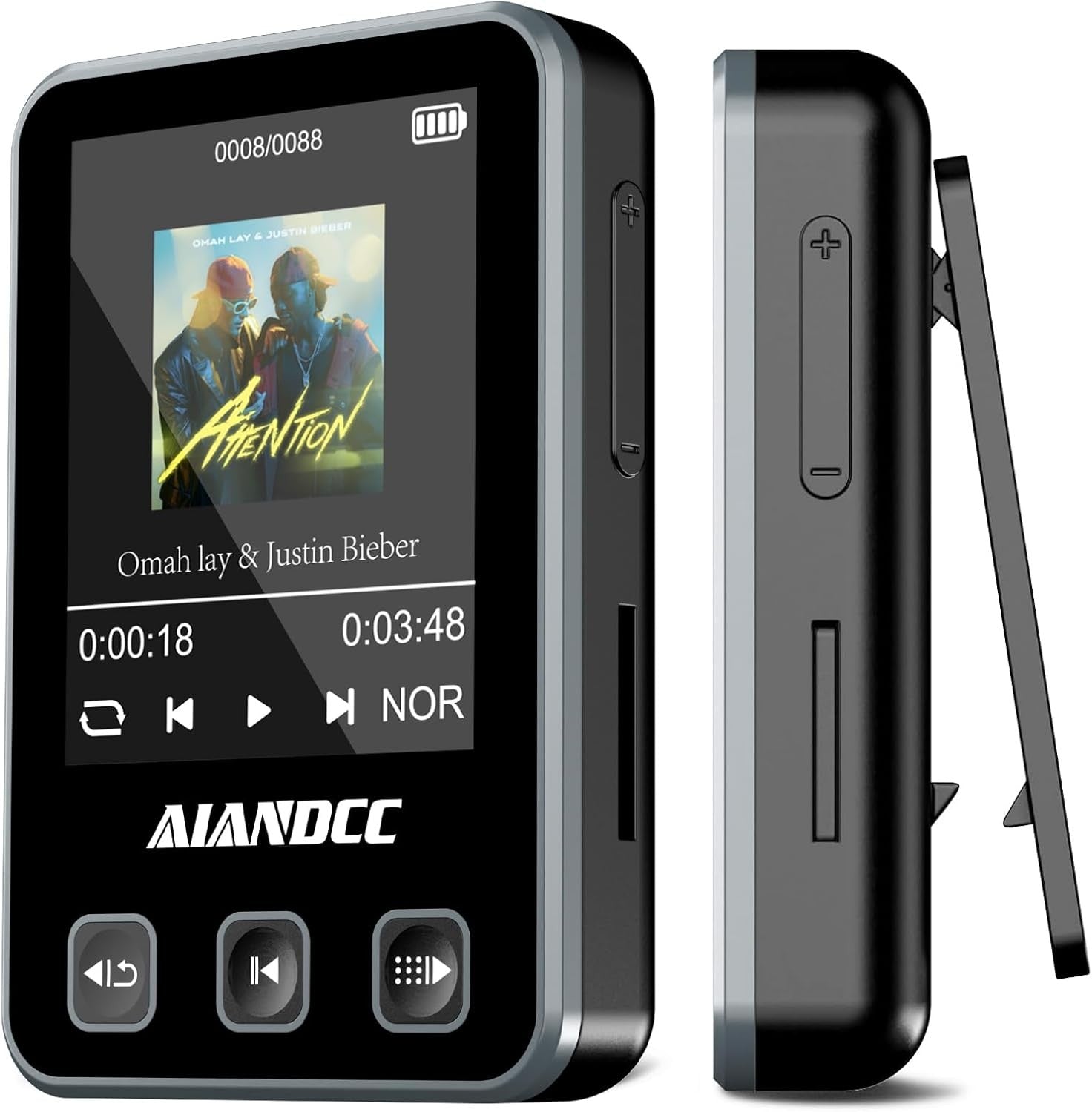 32GB Bluetooth 5.3 MP3 Player with Sports Clip & Armband – Black