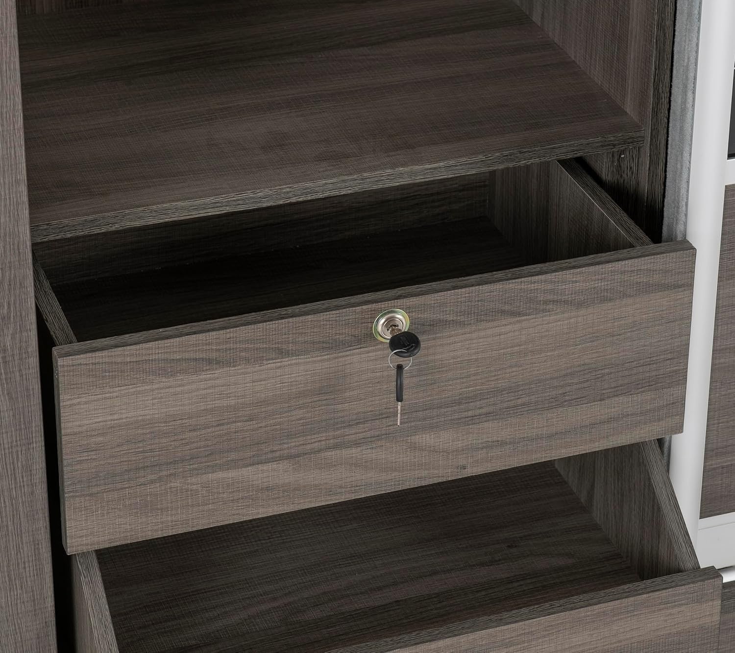 Modern Black Wood Sliding Wardrobe 2 Door Mirror Closet Storage Unit