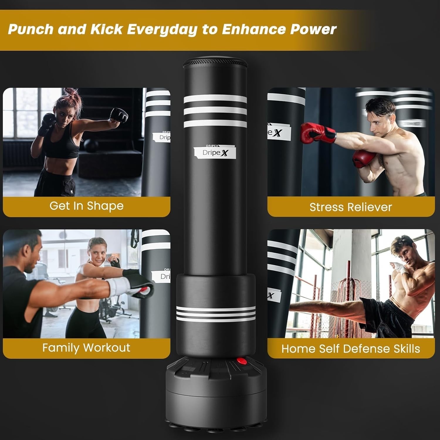 Free Standing Punch Bag Heavy Duty MMA Kickboxing Boxing Training