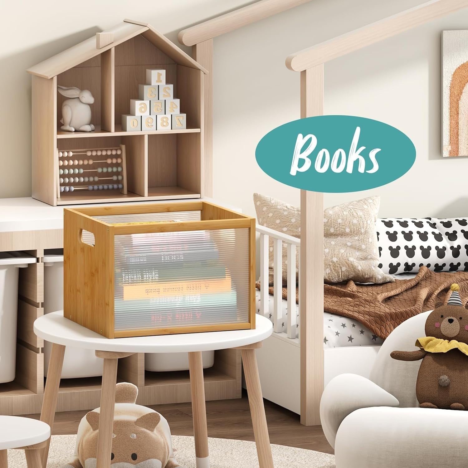 Vinyl Record Storage Holder Bamboo Magazine Book File Desk Organizer