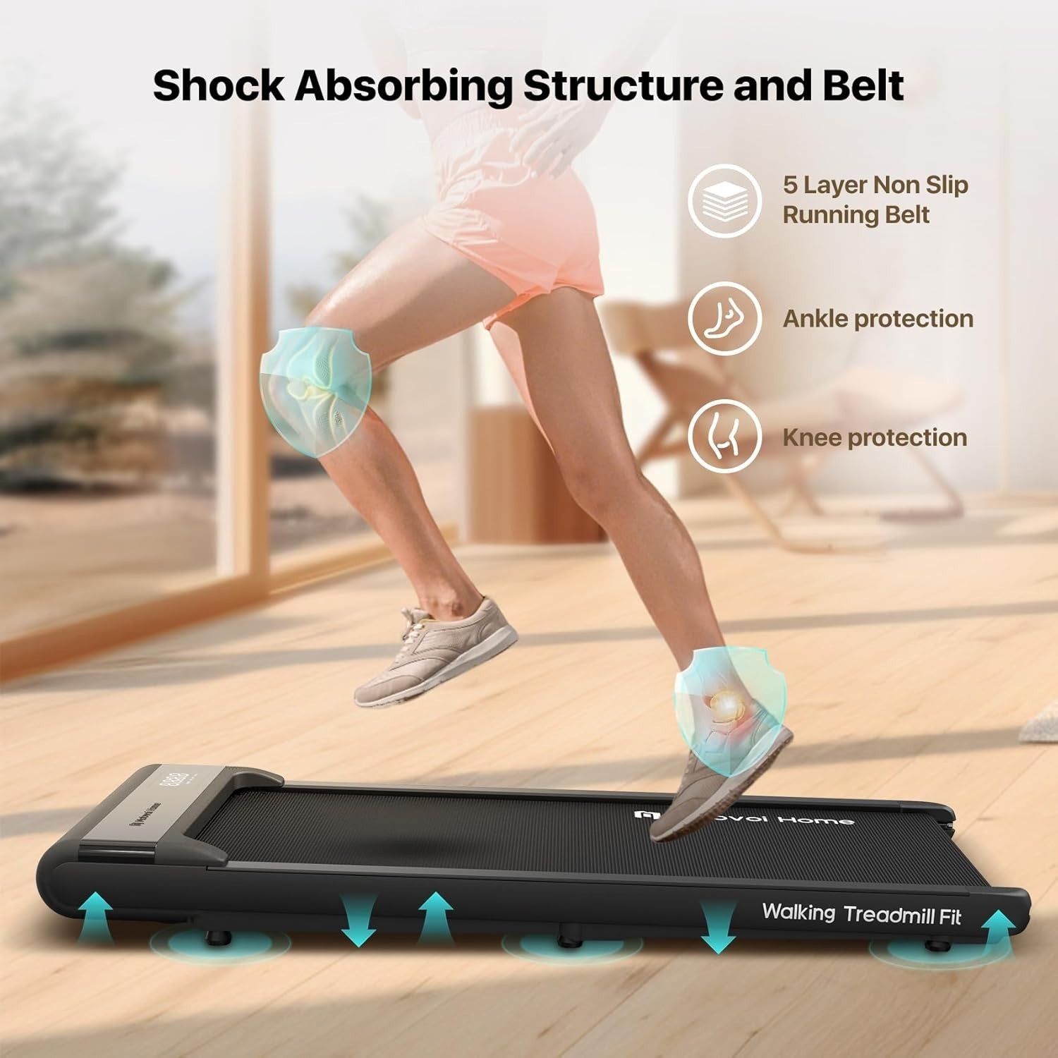 Under Desk Treadmill 6KMH Portable Walking Jogging Machine LED Remote