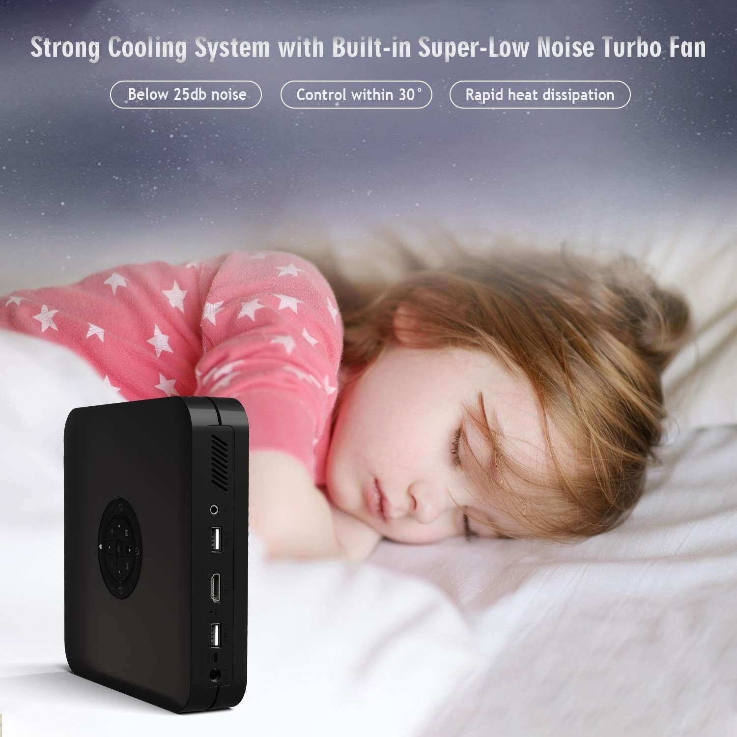 Mini Android Projector 350 ANSI 1080P WiFi Bluetooth 300" Portable
