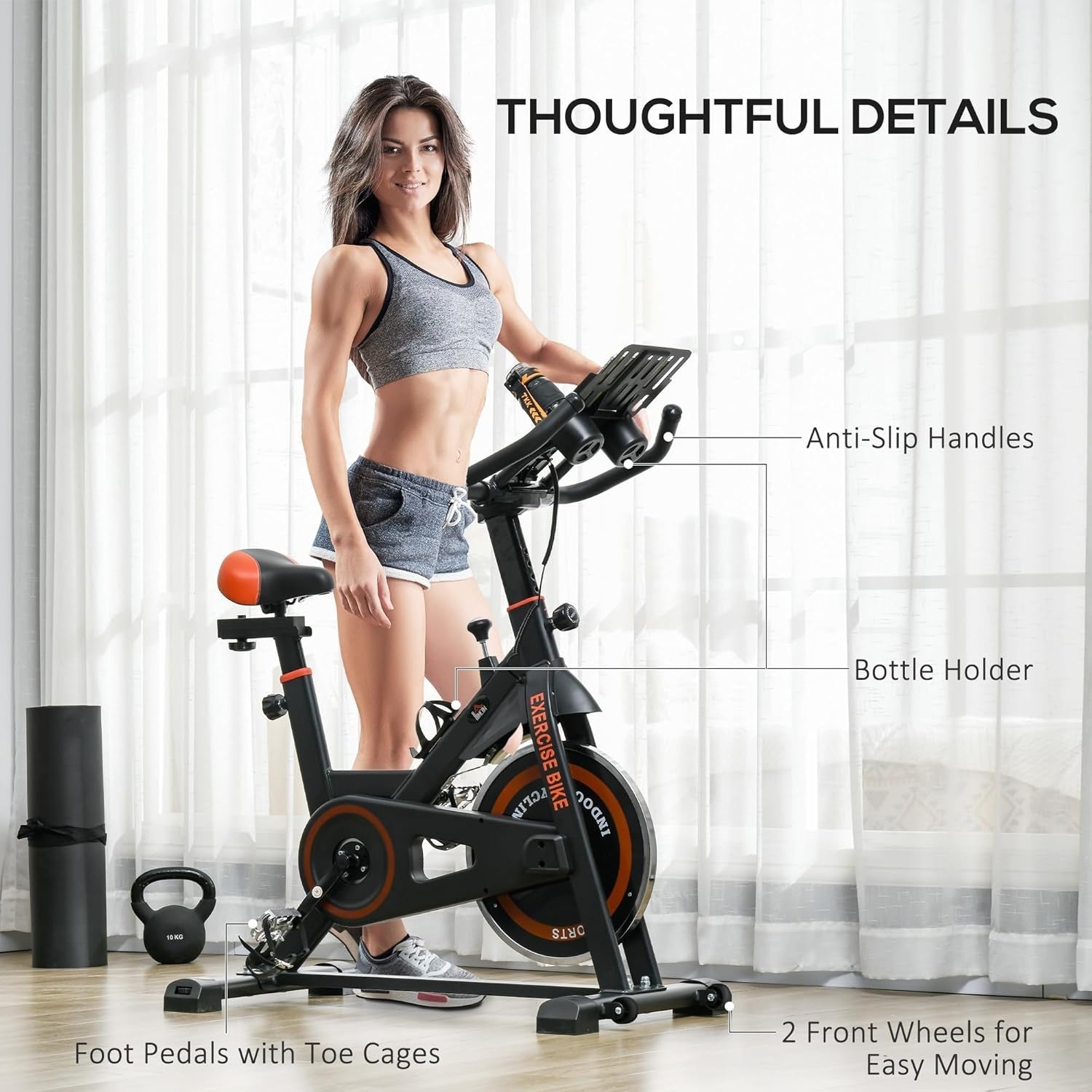 Upright Exercise Bike 8kg Flywheel Adjustable Resistance LCD Home Cycling