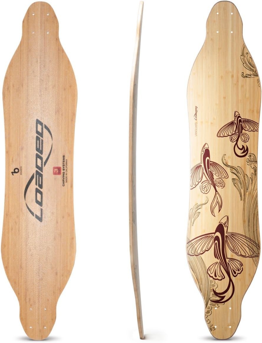 42" Vanguard Bamboo Longboard Deck – 8.5" Fiberglass, Polyurethane Wheels