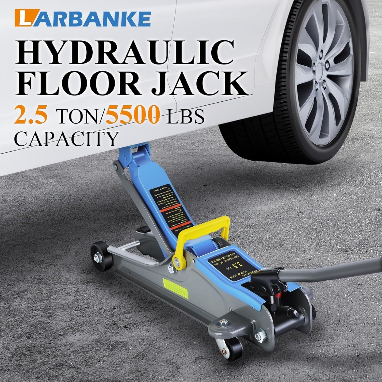 2.5 Ton Low Profile Hydraulic Floor Jack 85–385mm Quick Lift Carbon Steel Blue