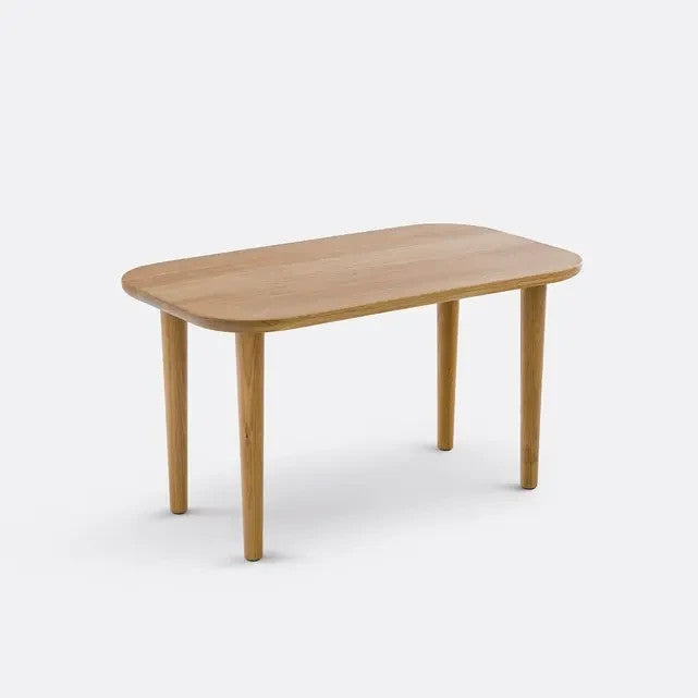 Solid Oak Coffee Table 66cm | Small Modern Lounge Table with Tapered Legs