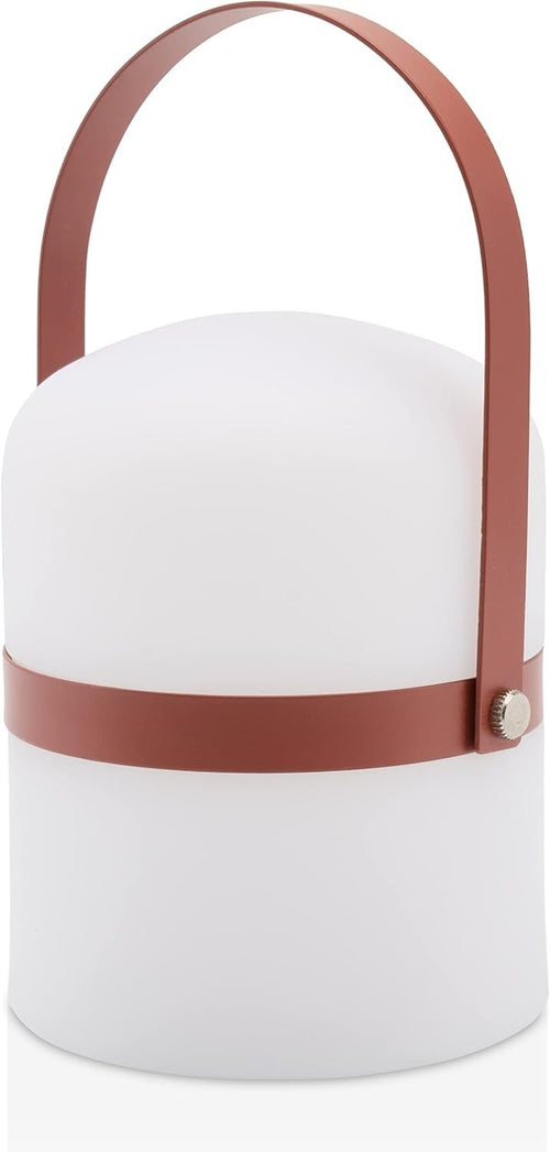 LED Lantern Terracotta 26.5cm Portable Rechargeable
