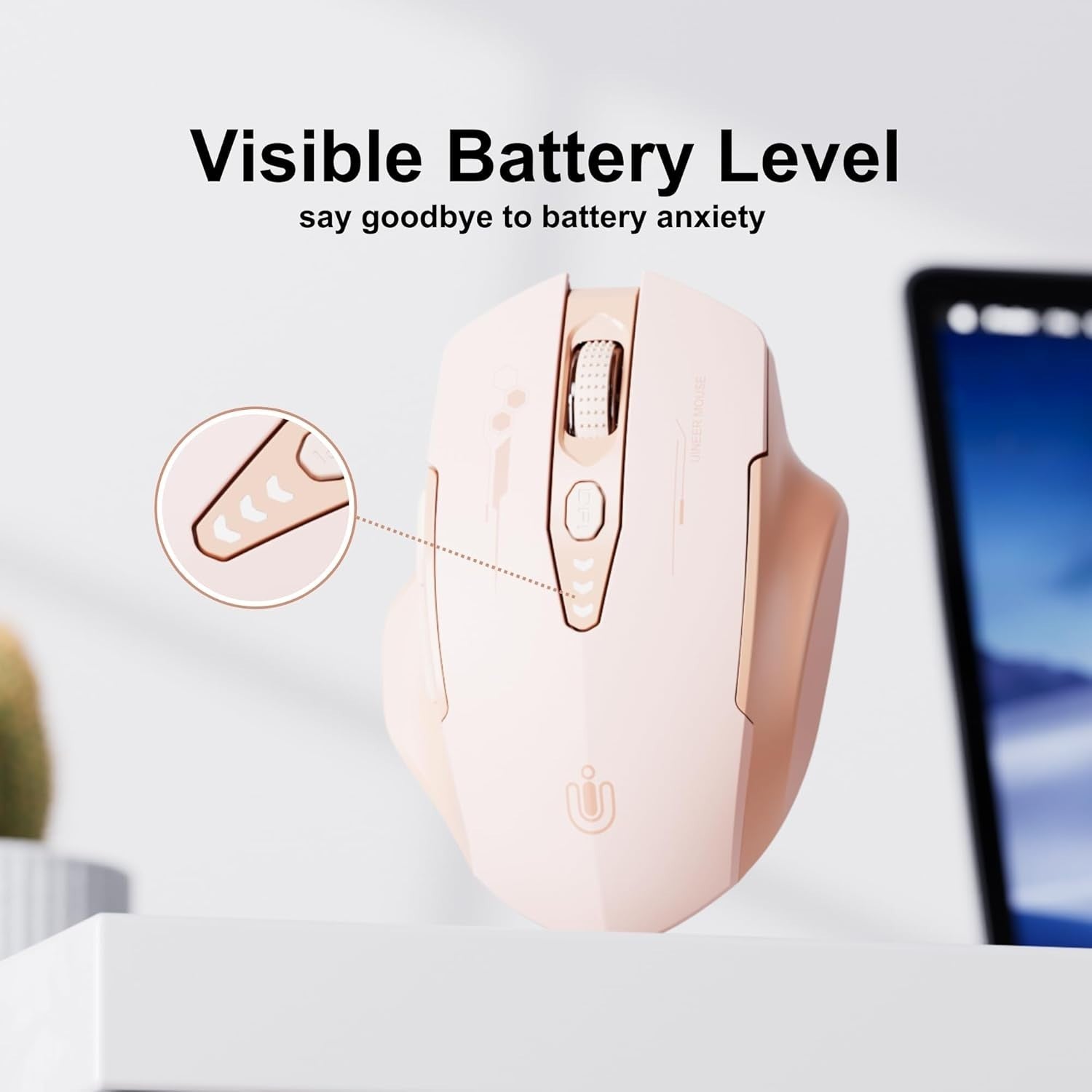 Rechargeable Bluetooth Mouse Tri Mode Wireless Adjustable DPI Ergonomic Laptop