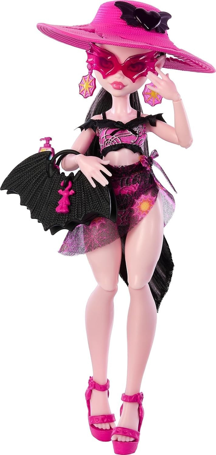 Beach Fashion Doll Swimsuit Sarong Vacation Accessories Sun Hat Tote