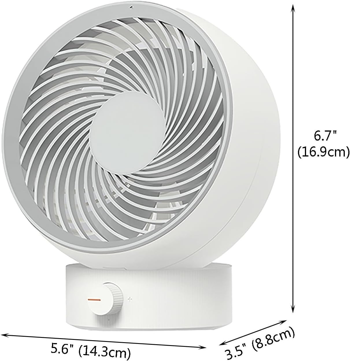 Ultra Quiet Small Fan with Stepless Speed Control - Portable Desk Fan White