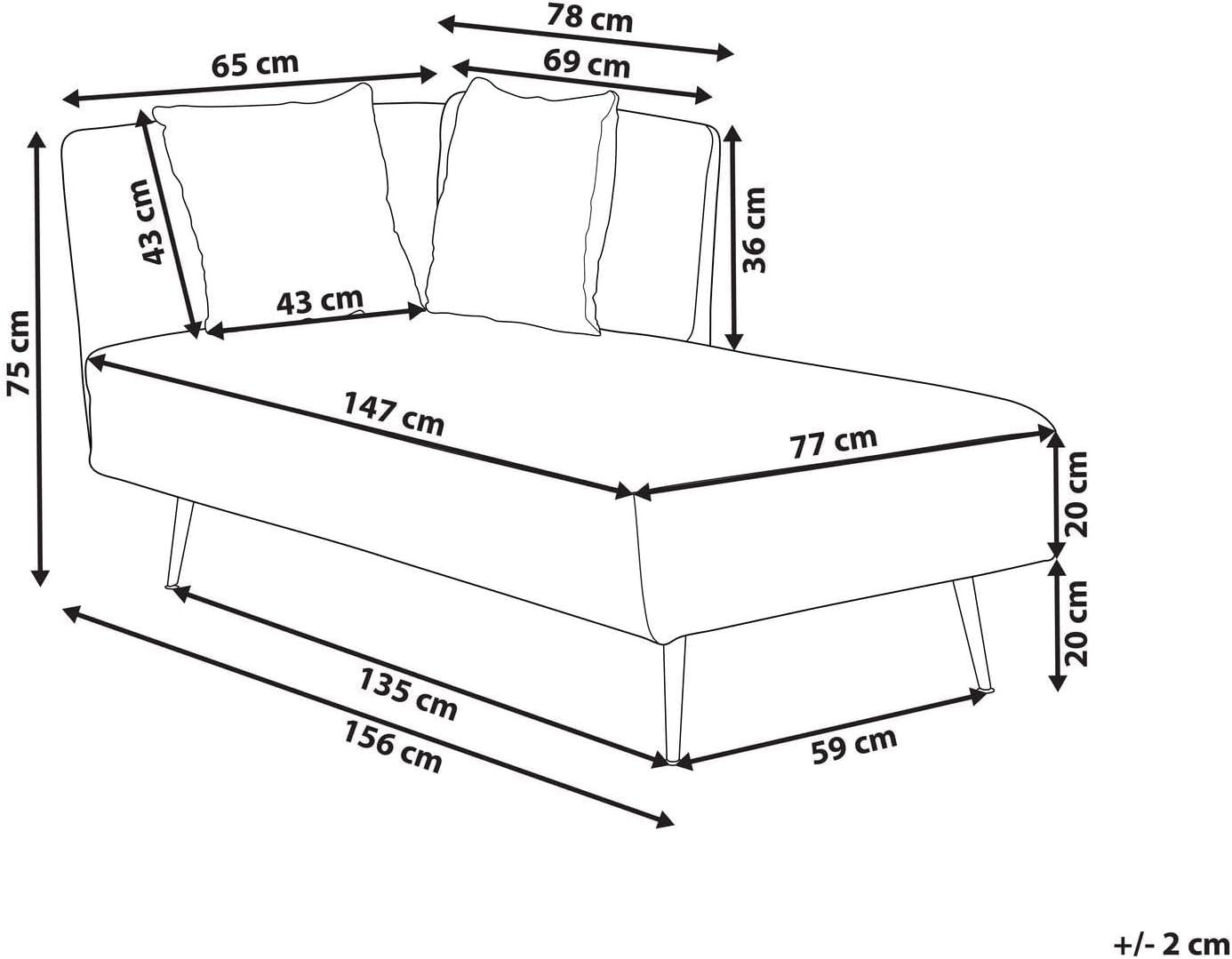Modern Left Hand Chaise Lounge Green Polyester Fabric Cushions Wood Frame