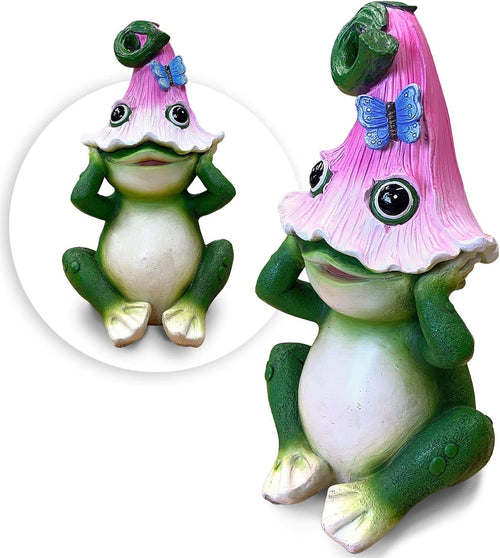 Peeking Frog Garden Ornament Resin Statue Cute Outdoor Patio Lawn Decor Gift