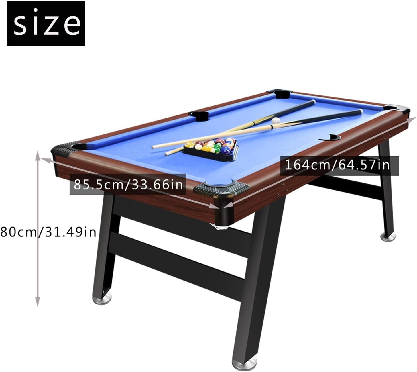 5FT Pool Table Billiards Snooker Set Solid Wood w Cues Balls