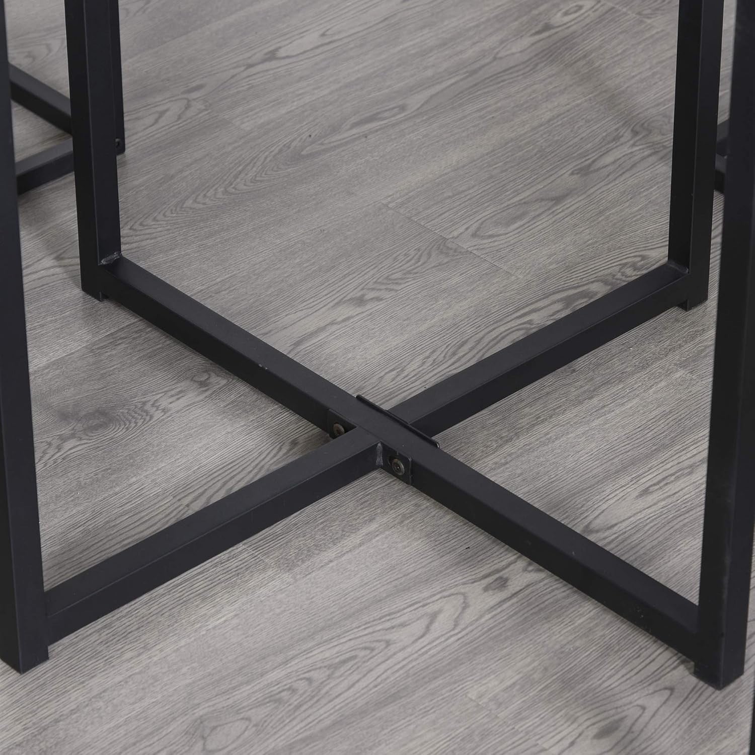 5-Piece Dining Table & 4 Stools Set Space-Saving Industrial Kitchen Table Brown