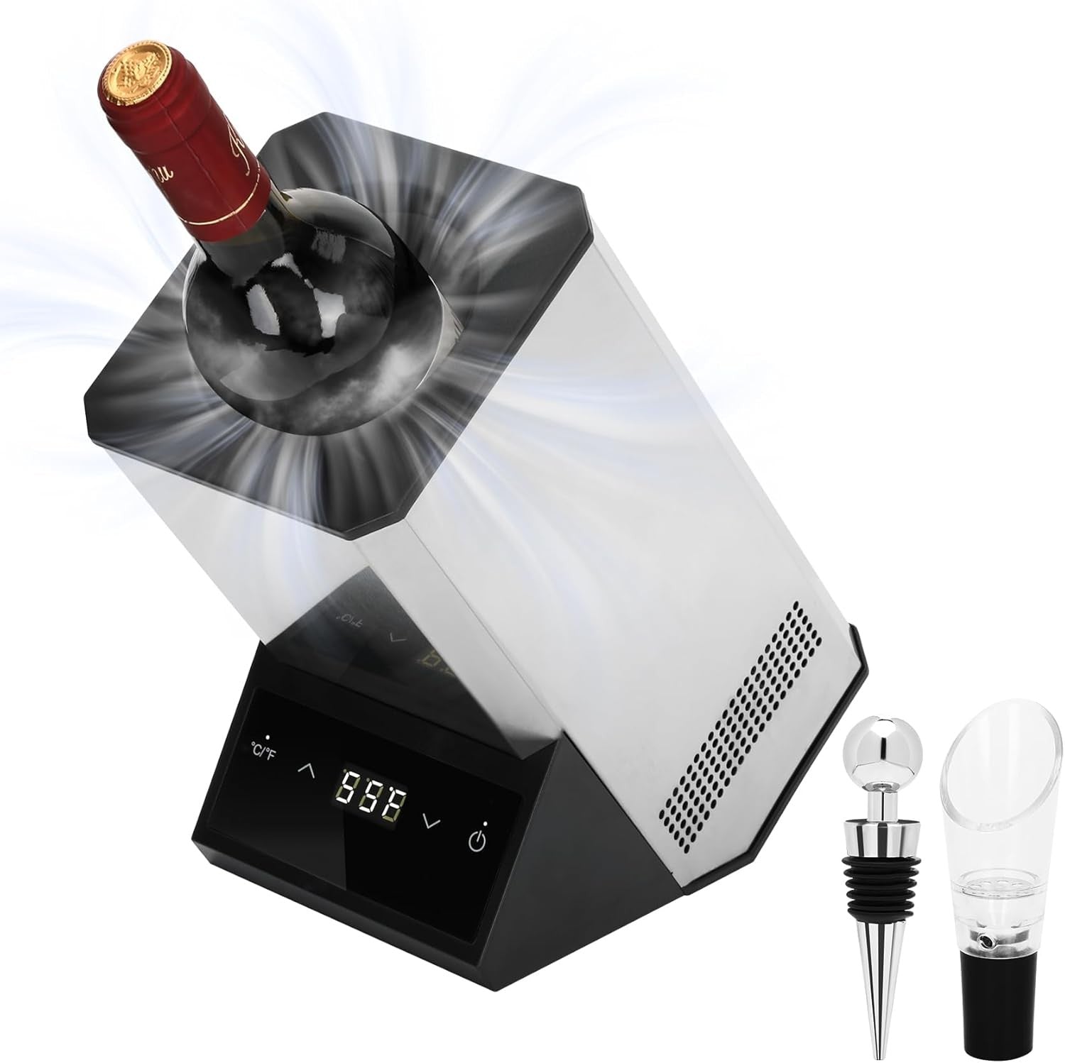Electric Wine Chiller Single Bottle Iceless Touch Control 750ml Cooler
