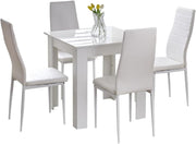 Modern 3-Piece Dining Table Set Small Space Square Wooden Table + 2 Chairs