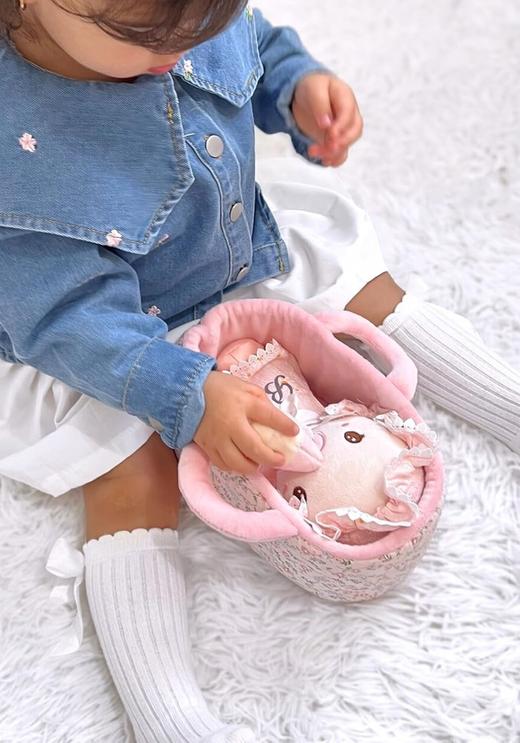 Soft Baby Doll Gift Set 9in Plush Rag Doll Sleeping Cuddle Toy
