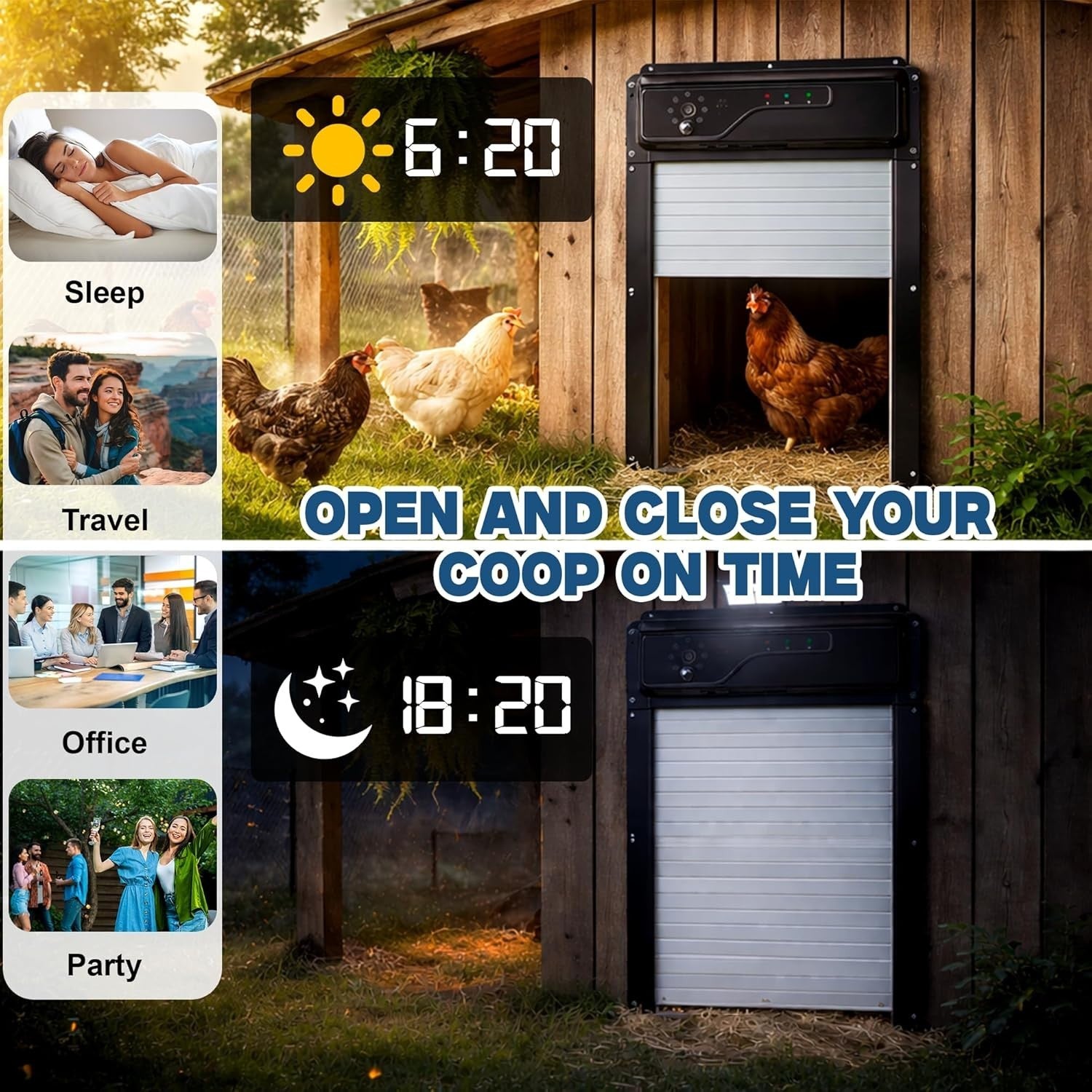 Solar Automatic Chicken Coop Door with Camera App Remote Night Vision
