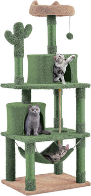 Cat Tree Tower 158cm Multi Level Scratching Post Hammock Condo Play Centre