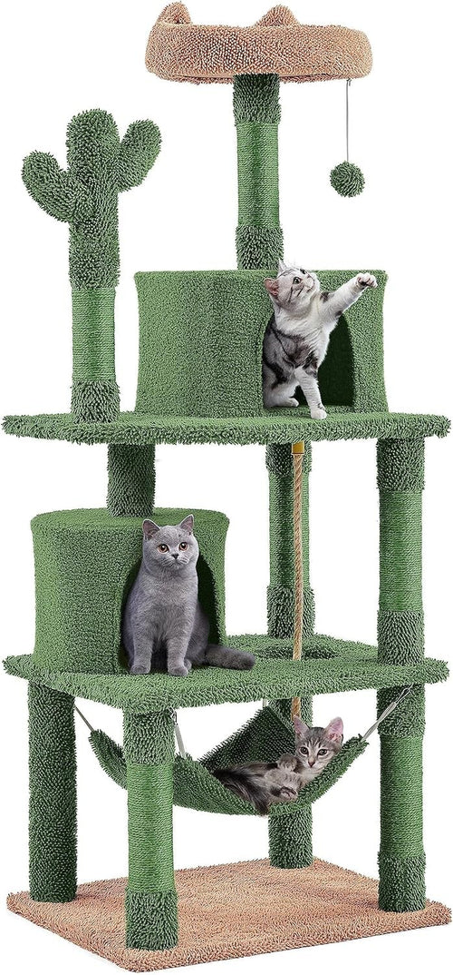 Cat Tree Tower 158cm Multi Level Scratching Post Hammock Condo Play Centre
