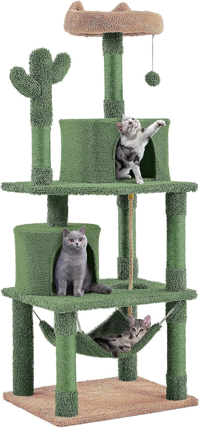Cat Tree Tower 158cm Multi Level Scratching Post Hammock Condo Play Centre