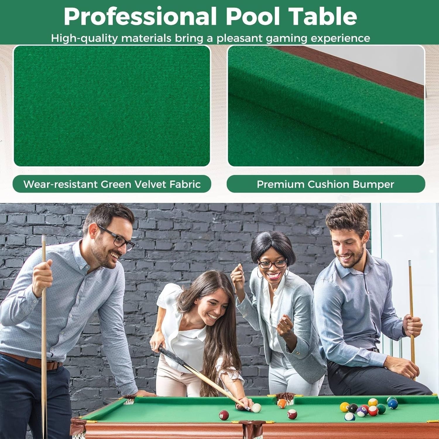 Compact Foldaway Pool Game Table 4FT Portable Snooker Set Home Office