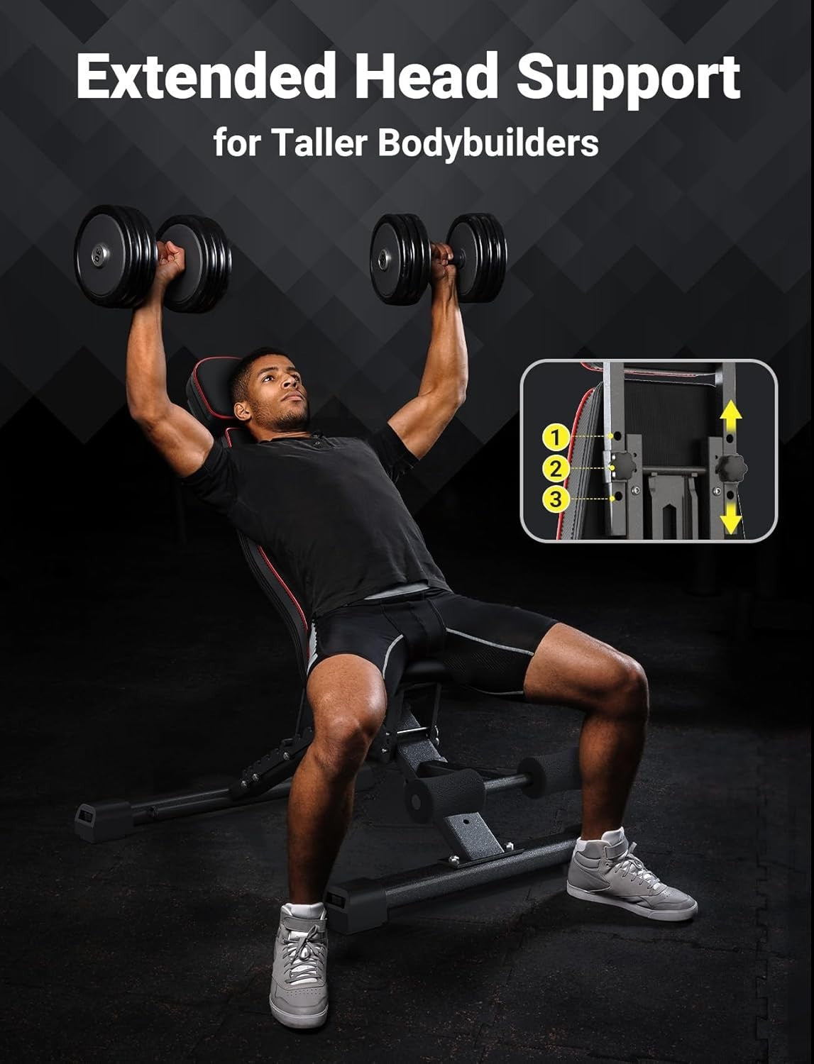 Extra Large Foldable Weight Bench 880lb Vertical Press Full Body Gym