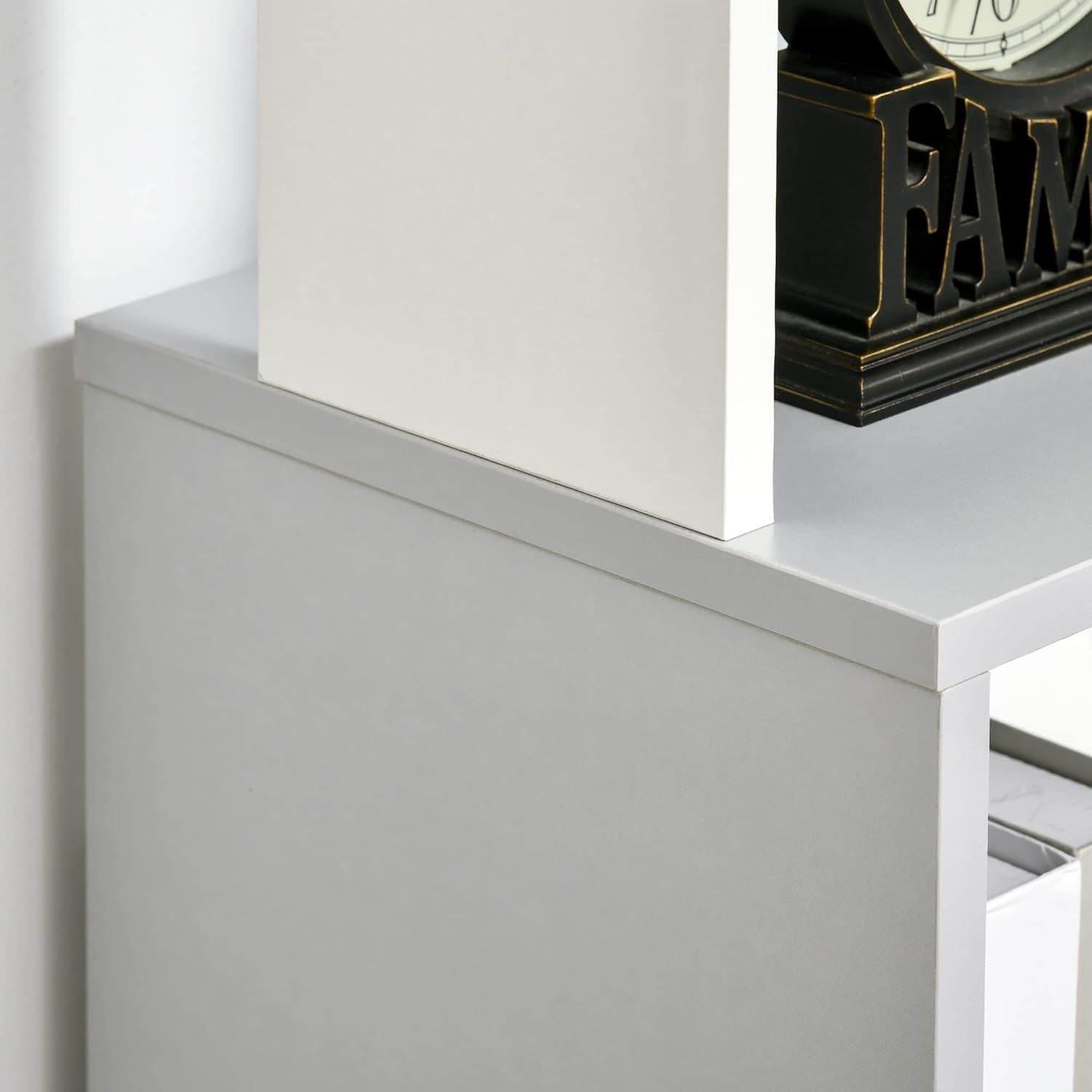 Modern 5-Tier Bookcase Storage Unit with Open Shelves – White & Light Grey