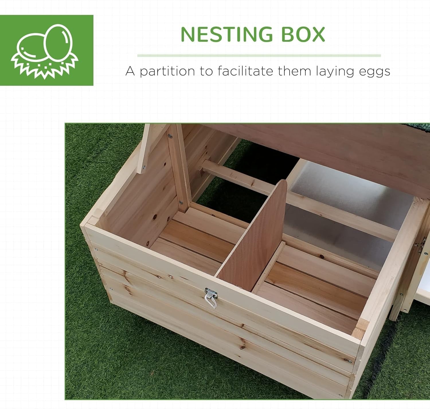 Large Wooden Chicken Coop with Run Nest Box 196cm
