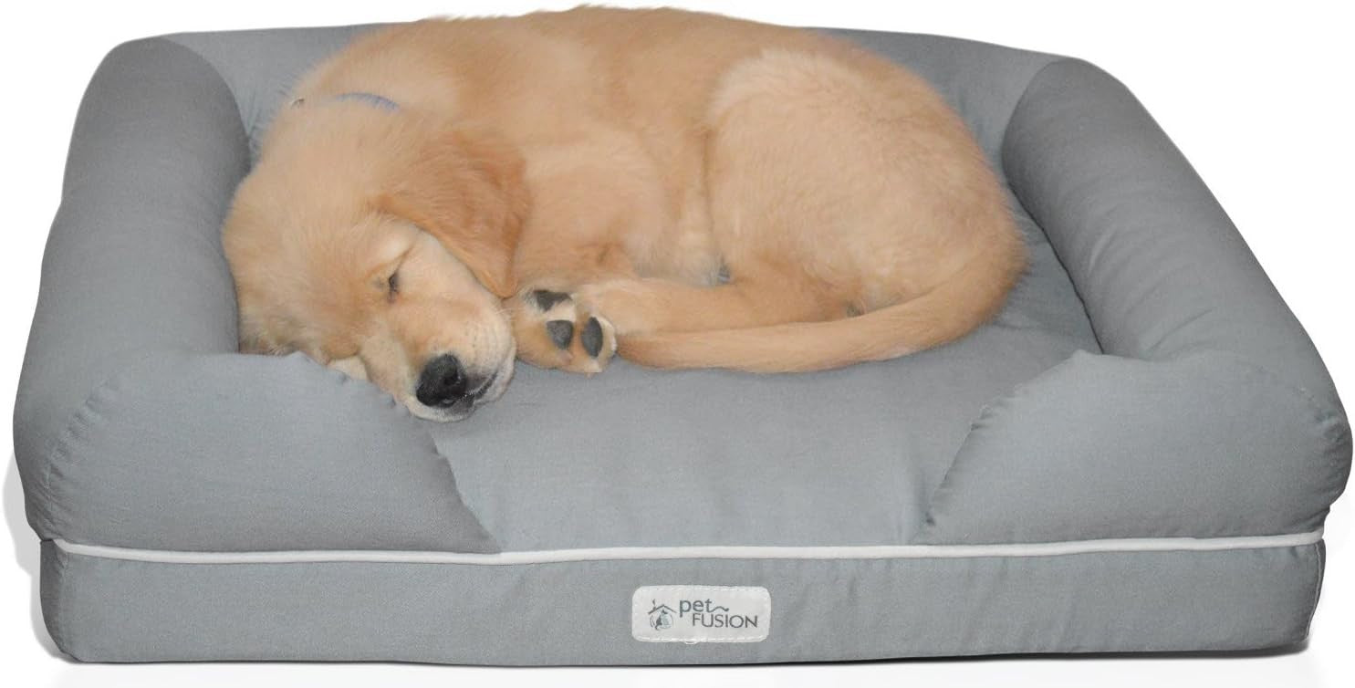 Small Orthopedic Memory Foam Dog Bed 64x51x14cm Grey