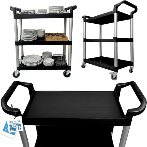3 Tier Kitchen Trolley on Wheels Storage Service Cart Shelves Utility