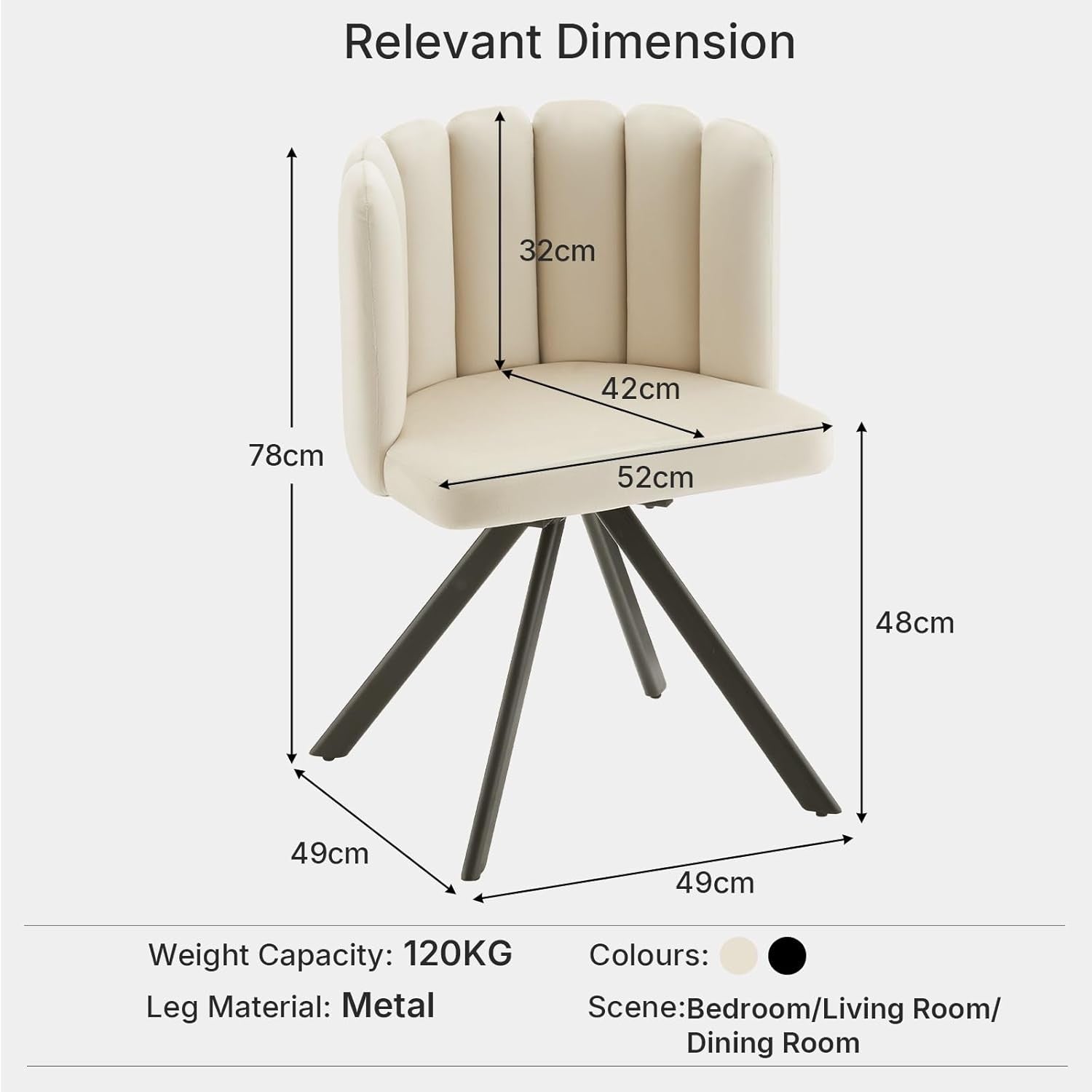 Velvet Swivel Tub Chair Metal Legs Vanity Accent Armchair