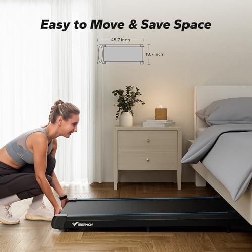 Foldable Under Desk Walking Treadmill 6KM/H Home Office LED Remote