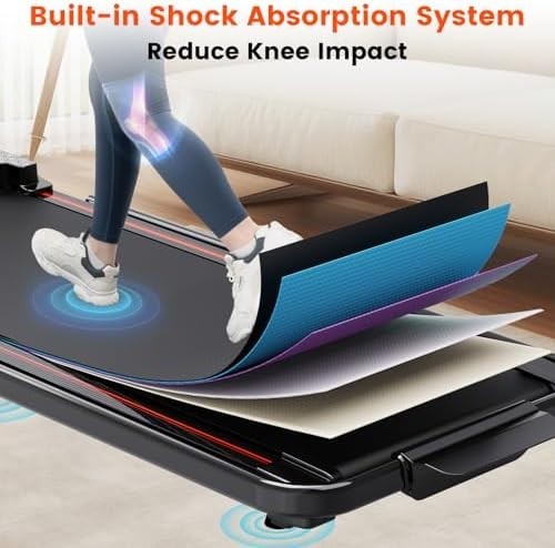 Foldable Under Desk Treadmill 12KM/H Incline LED Remote Black